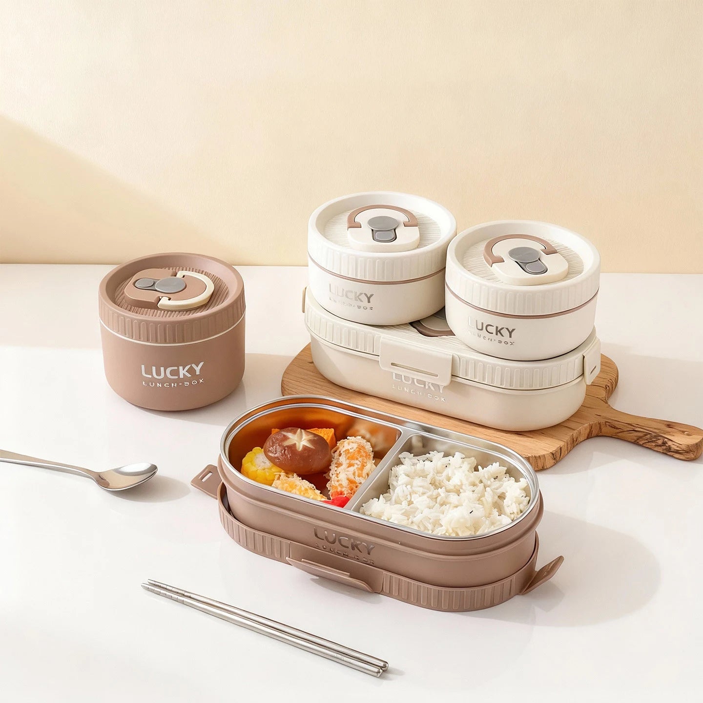 Boîte à Lunch Isolée en Acier Inoxydable 304 - Ovale Anti-fuite