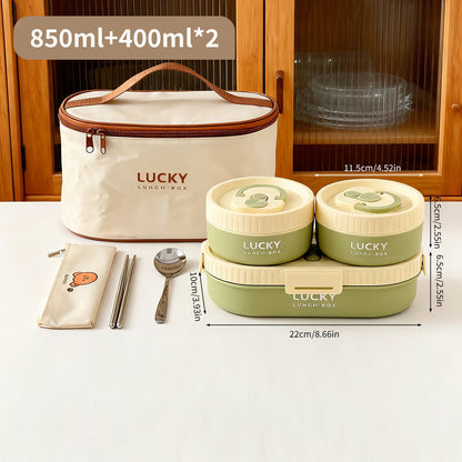 Boîte à Lunch Isolée en Acier Inoxydable 304 - Ovale Anti-fuite