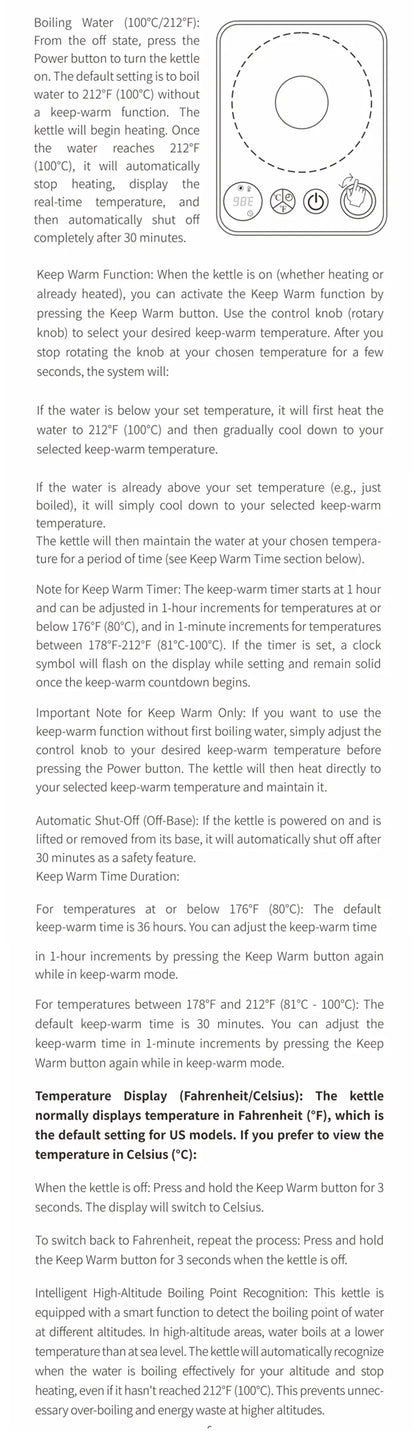 Bouilloire Électrique Intelligente 1000ml - Contrôle Température