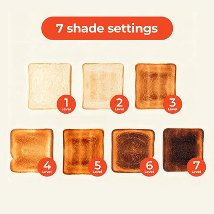 Grille-Pain 2 Tranches Large - 7 Températures et Dégivrage