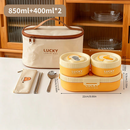 Boîte à Lunch Isolée en Acier Inoxydable 304 - Ovale Anti-fuite