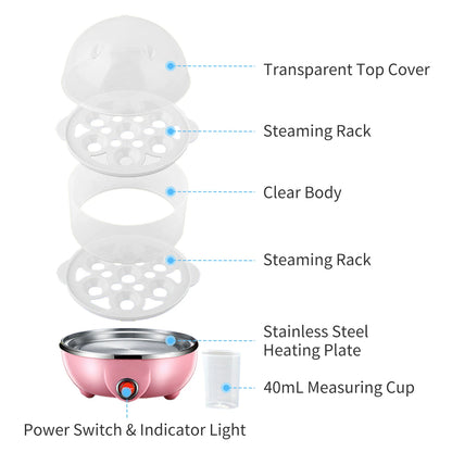 Cuiseur à Œufs Électrique Double Couche - 14 Œufs