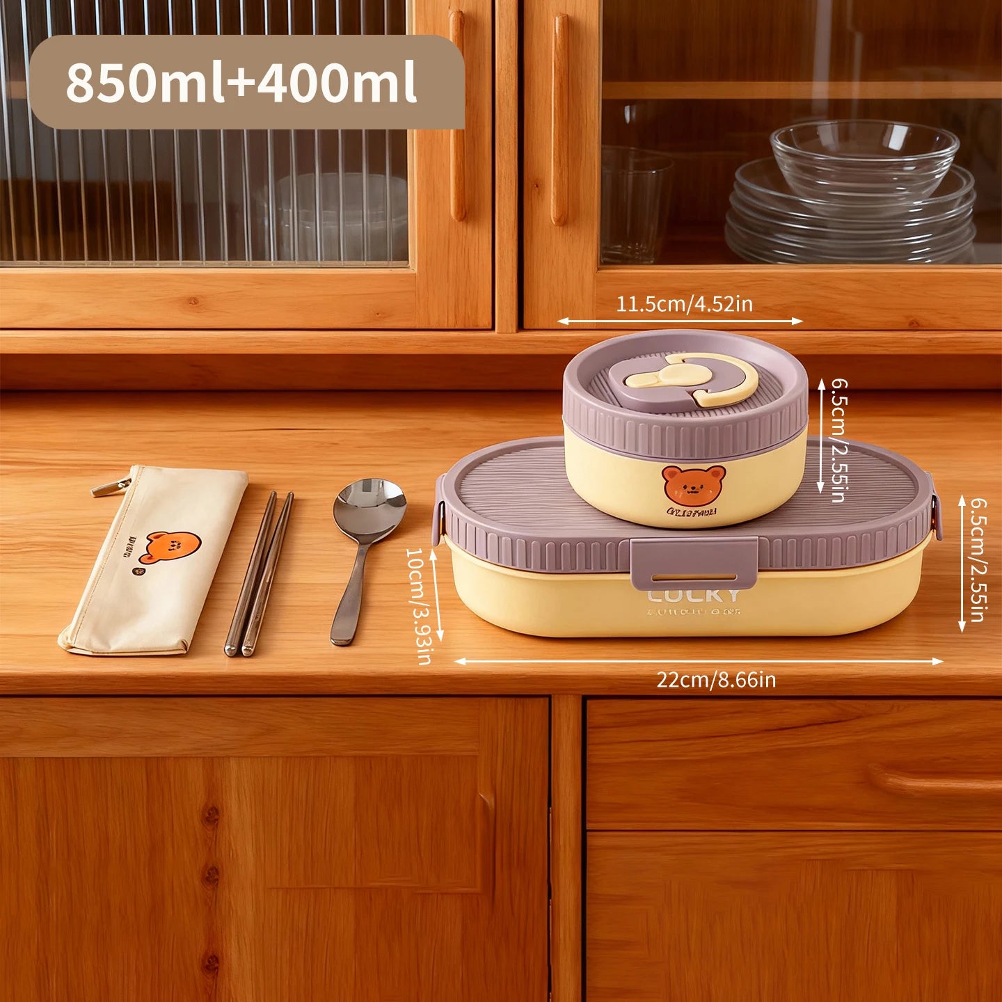 Boîte à Lunch Isolée en Acier Inoxydable 304 - Ovale Anti-fuite