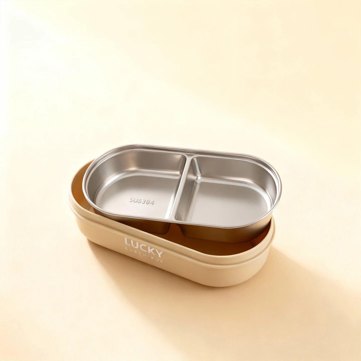 Boîte à Lunch Isolée en Acier Inoxydable 304 - Ovale Anti-fuite