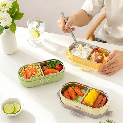 Boîte à Lunch Isolée en Acier Inoxydable 304 - Ovale Anti-fuite