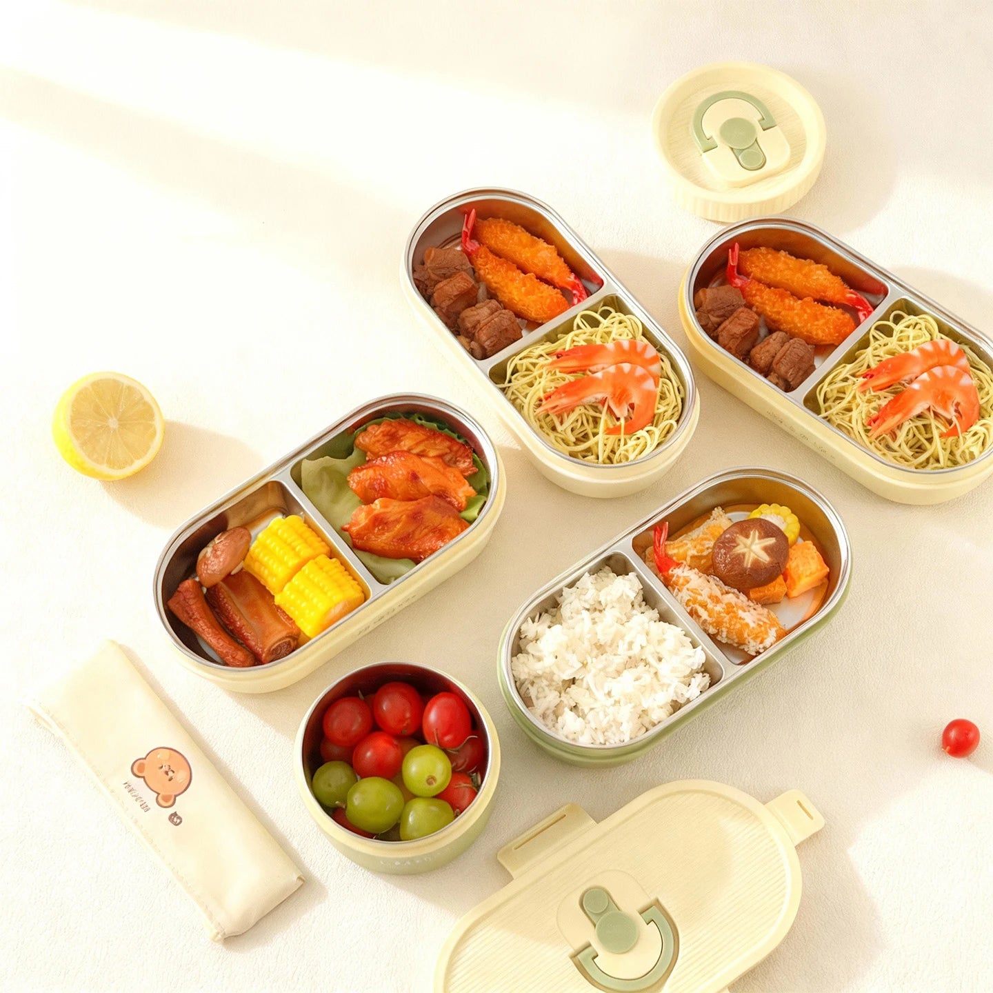 Boîte à Lunch Isolée en Acier Inoxydable 304 - Ovale Anti-fuite