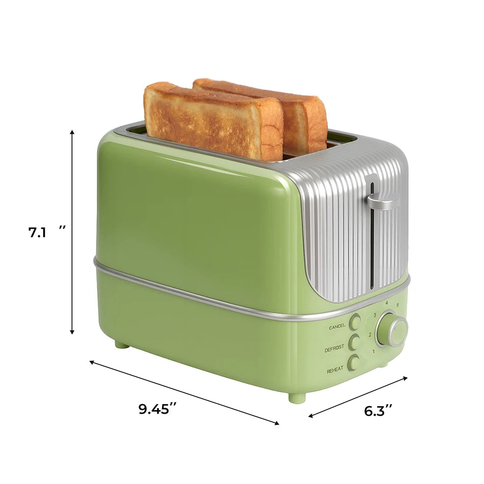 Grille-Pain 2 Tranches Large - 7 Températures et Dégivrage