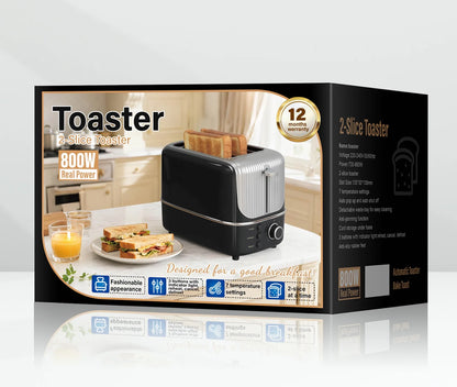 Grille-Pain 2 Tranches Large - 7 Températures et Dégivrage