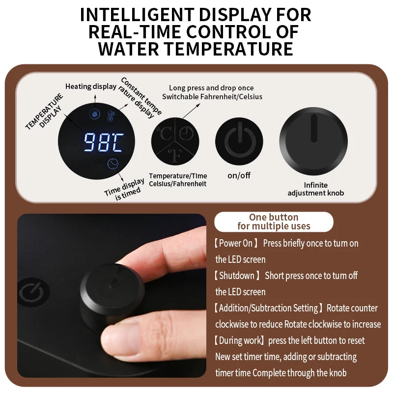 Bouilloire Électrique Intelligente 1000ml - Contrôle Température